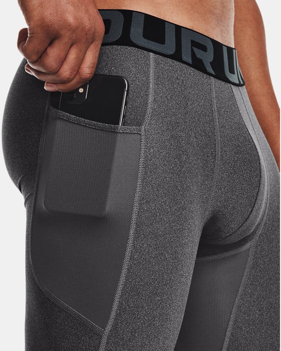 Men's HeatGear® Compression Shorts, Gray, pdpMainDesktop image number 3